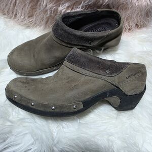 Merrell Luxe Wrap Drizzle Brown Leather Clogs